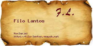 Filo Lantos névjegykártya